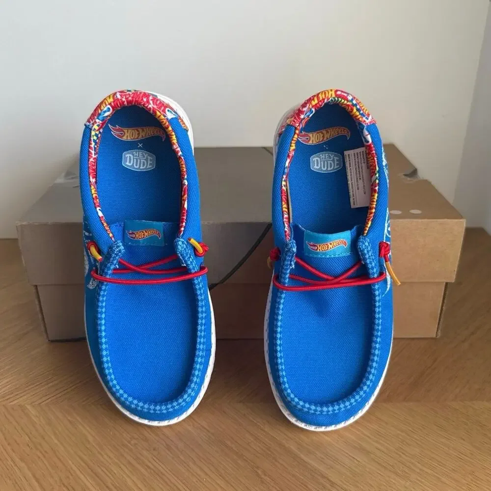 Hey Dude Wally Funk Hot Wheels Kids Sneakers - SZ 2 Y